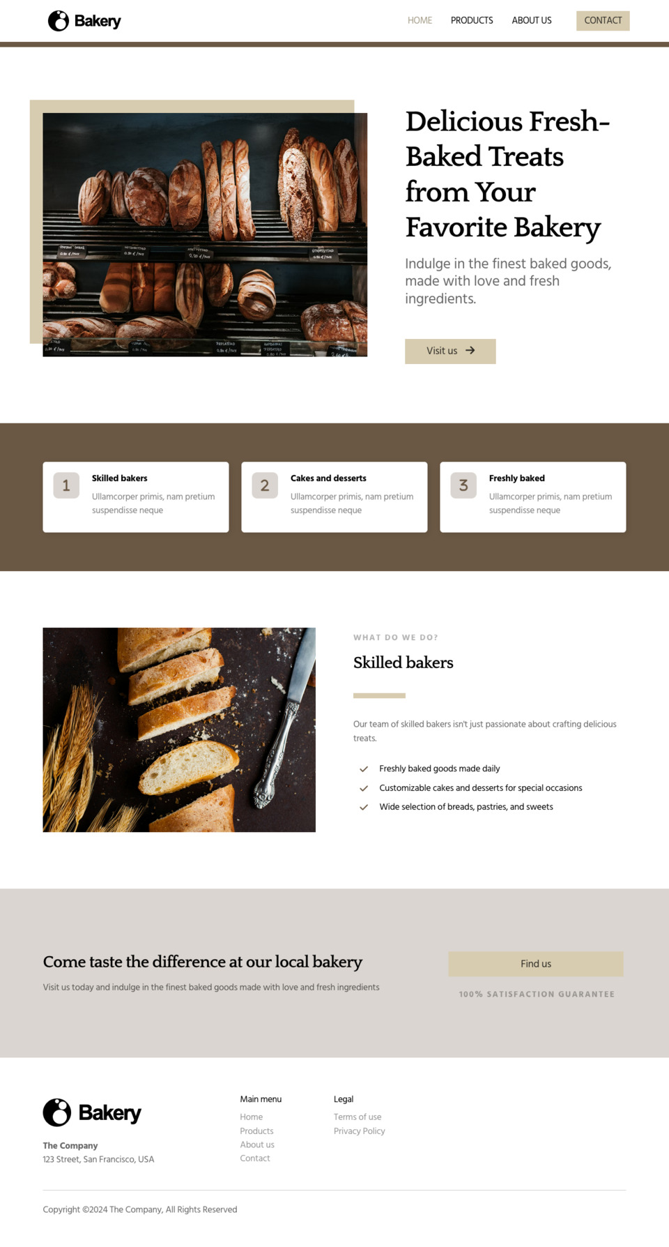 Bakery Website Template - Ideal for bakery owners, cake shops, pastry businesses, and other food-related small businesses.