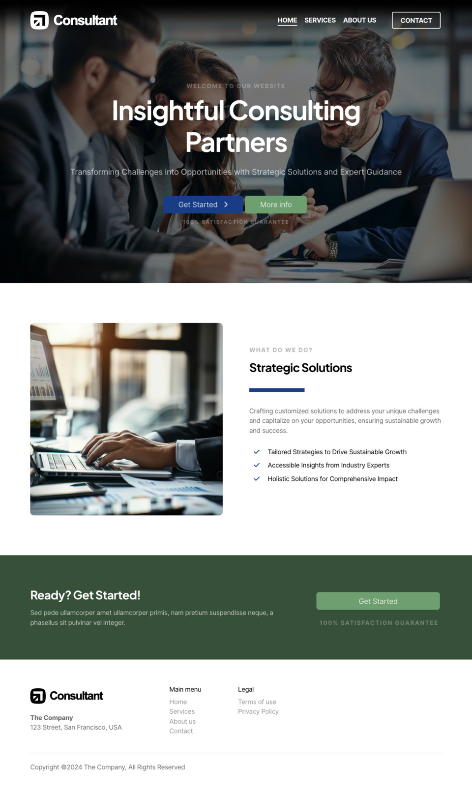 Consultant 2 Website Template - Ideal for small businesses, consultants, advisors, managers, and professionals looking to create a personalized website with ease.