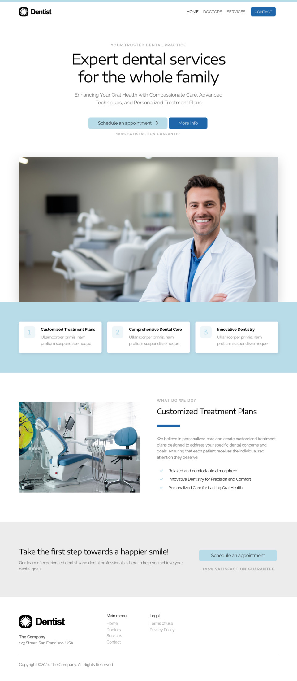 Dentist Website Template - Ideal for dentists, orthodontists, dental clinics, oral health professionals
