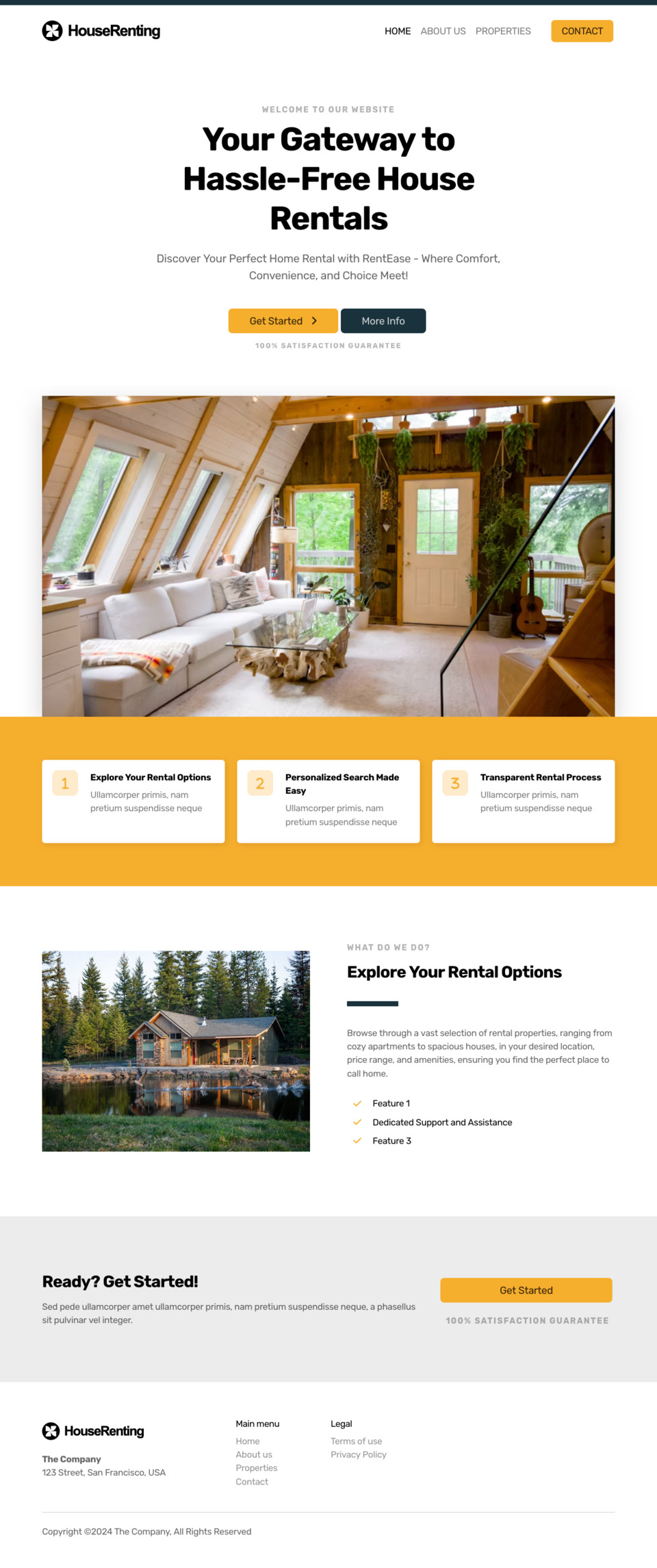 House Renting Website Template - Ideal for property managers, vacation rental owners, rental agencies, property management companies, and anyone in the rental industry.