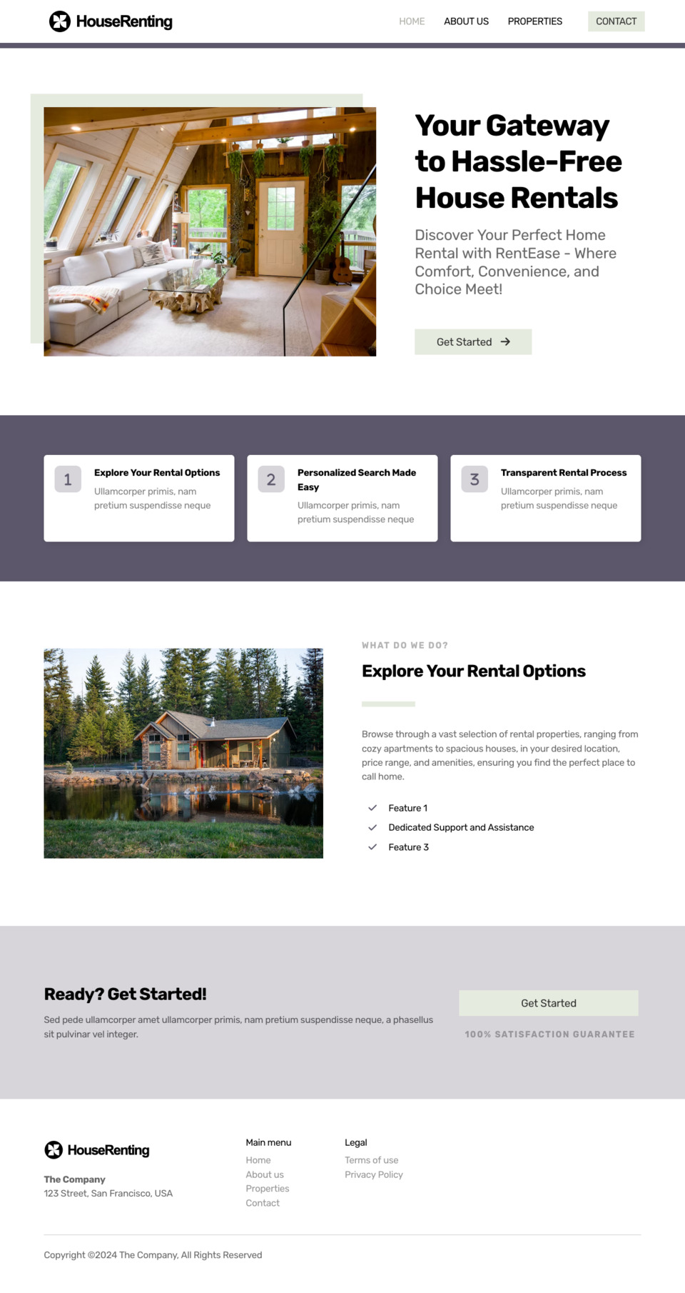 House Renting Website Template - Ideal for property managers, vacation rental owners, rental agencies, property management companies, and anyone in the rental industry.