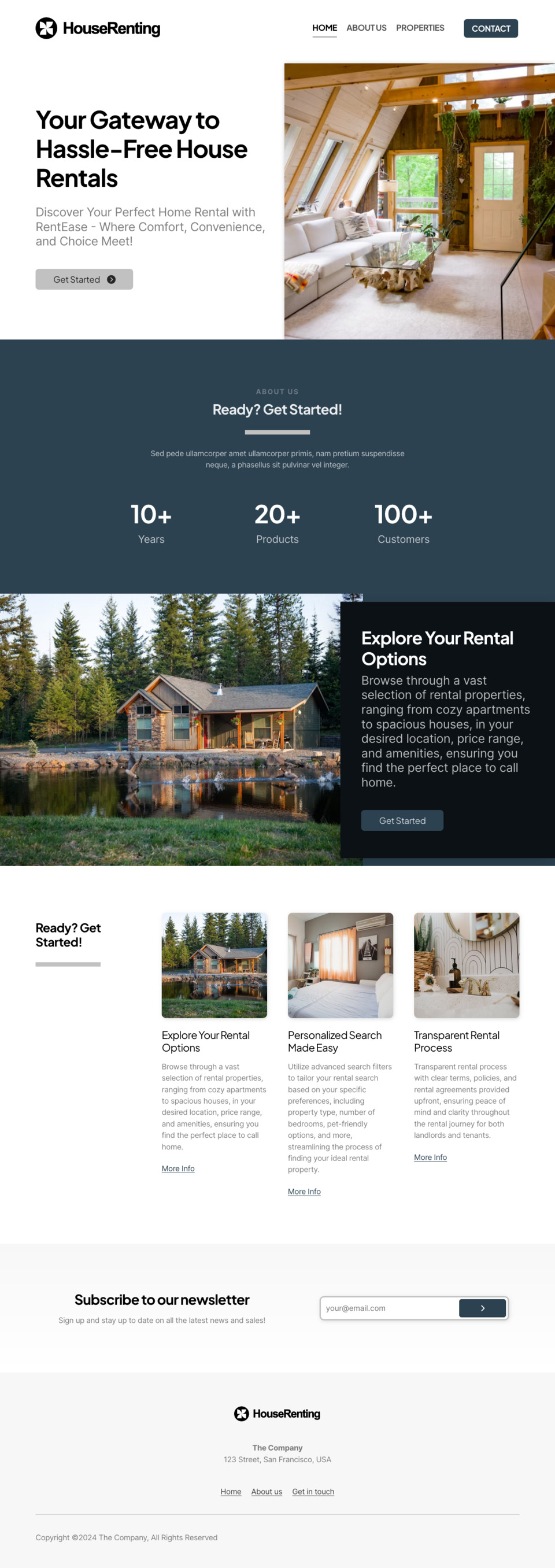 House Renting Website Template - Ideal for property managers, vacation rental owners, rental agencies, property management companies, and anyone in the rental industry.