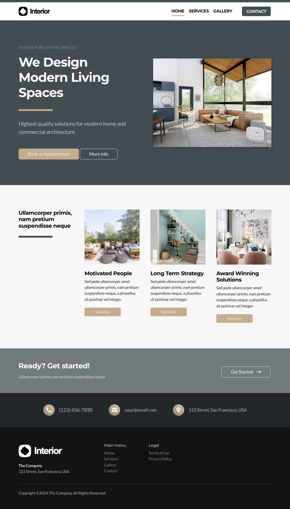 Interior Design Website Template - Ideal for interior designers, architects, home decor enthusiasts, furniture designers, or anyone looking to create a visually stunning website.