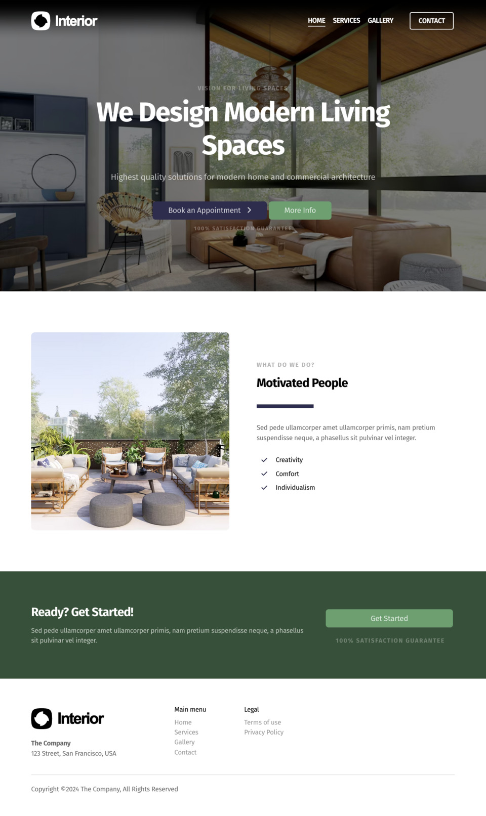 Interior Design Website Template - Ideal for interior designers, architects, home decor enthusiasts, furniture designers, or anyone looking to create a visually stunning website.