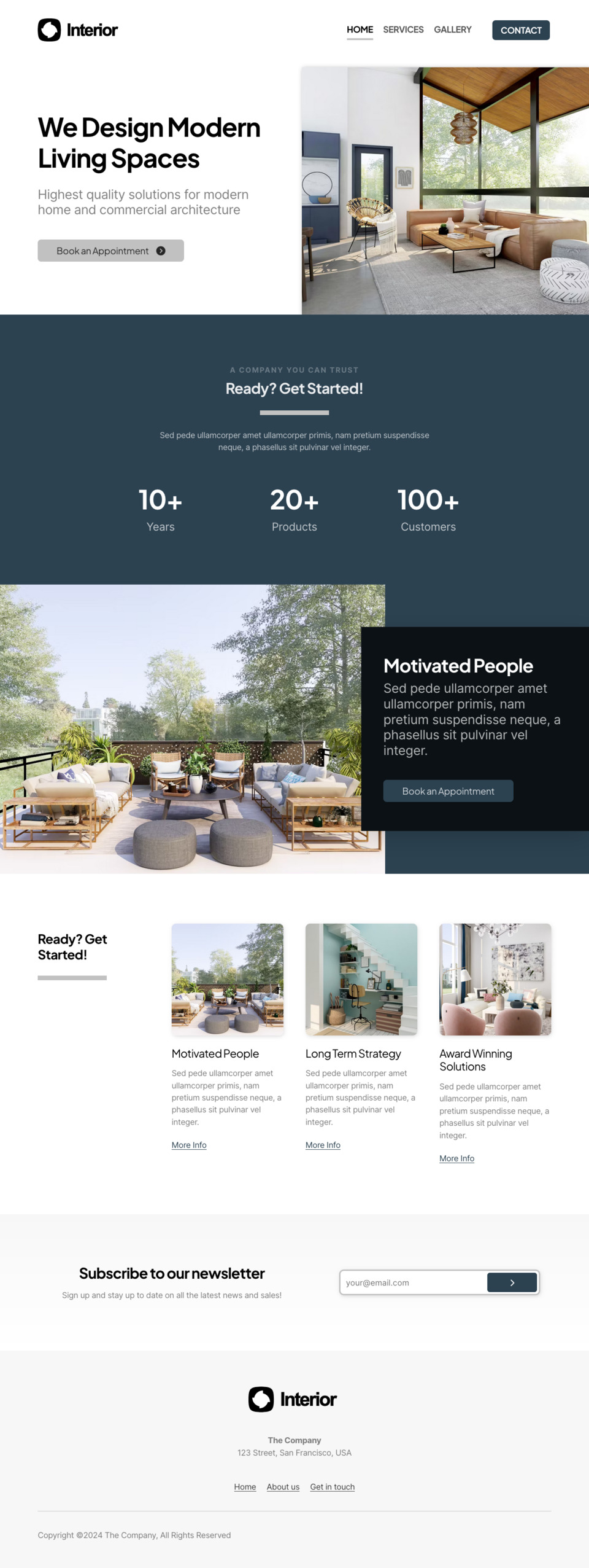 Interior Design Website Template - Ideal for interior designers, architects, home decor enthusiasts, furniture designers, or anyone looking to create a visually stunning website.