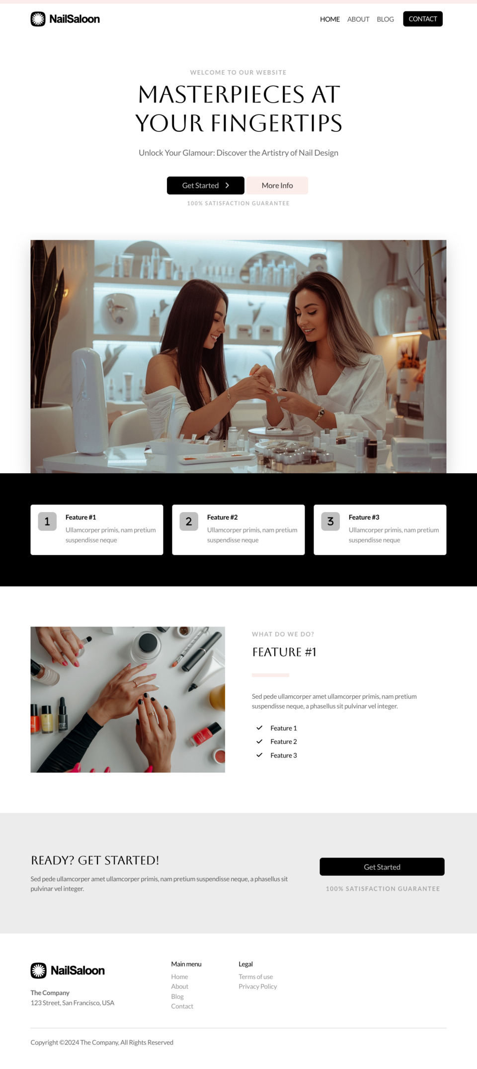 Nail Saloon Website Template - Ideal for nail salons, beauty businesses, spas, and anyone looking to create a stunning online presence for their services.