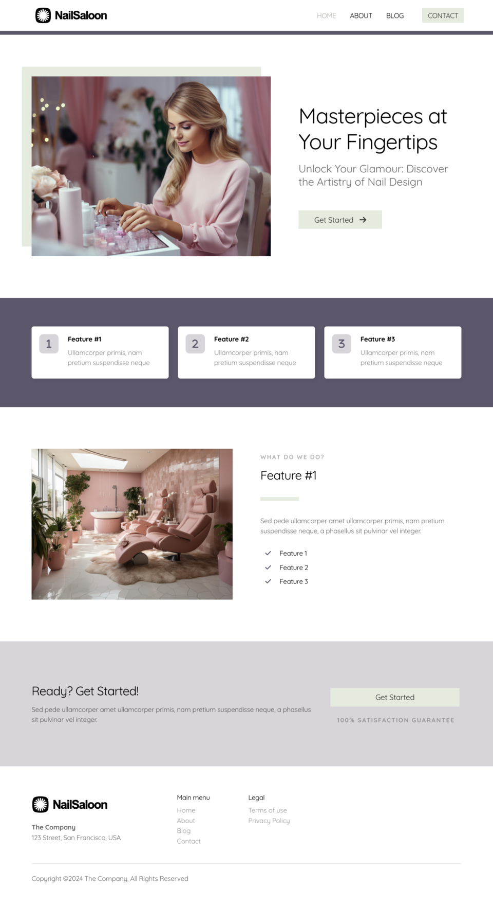 Nail Saloon Website Template - Ideal for nail salons, beauty businesses, spas, and anyone looking to create a stunning online presence for their services.