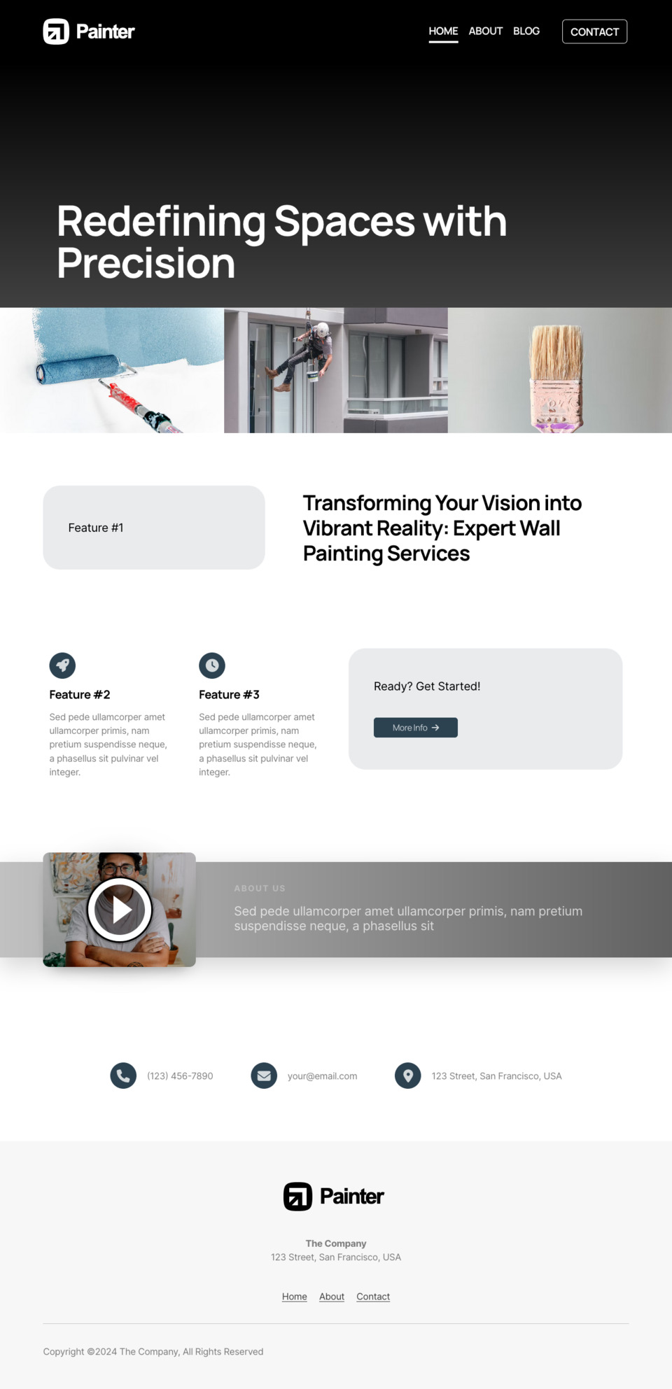 Painter Website Template - Ideal for house painting businesses, home renovation services, Handyman services, Painting contractors, and other related industries.