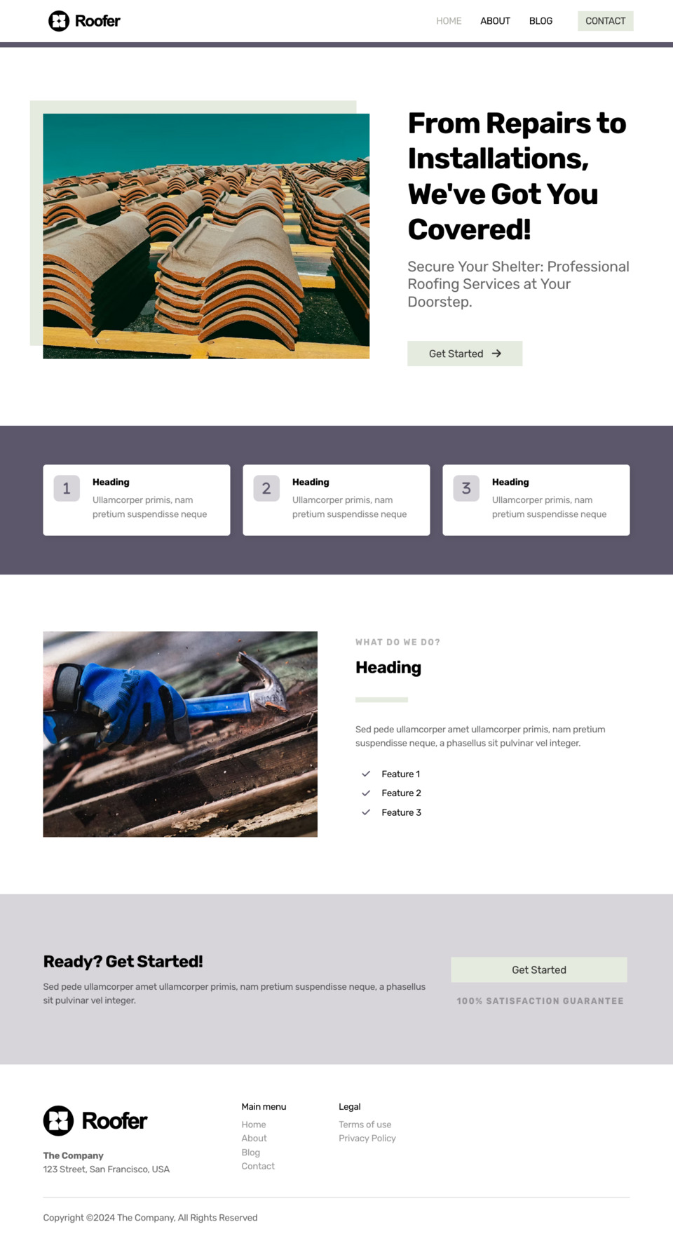 Roofer Website Template - Ideal for small business owners in the roofing, house construction, and architecture industries