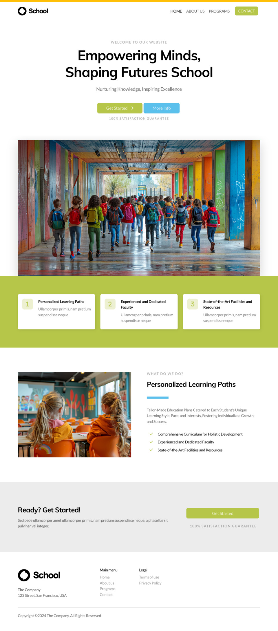 School Website Template - Ideal for schools, education centers, learning institutions, kindergartens, elementary schools, middle schools, high schools, language schools, and any educational organization.