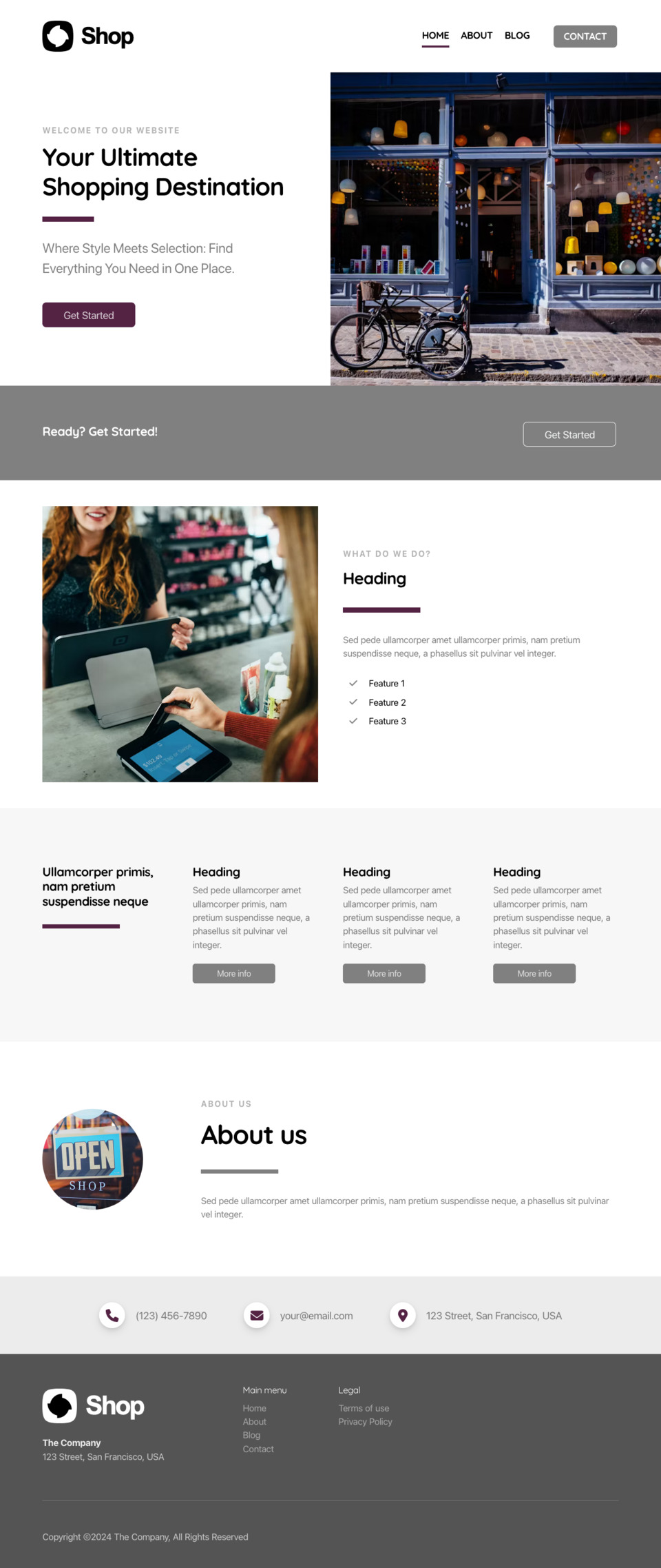 Shop Website Template - Ideal for small business owners, boutique owners, retail shops, e-commerce startups, and anyone looking to launch an online store quickly and effortlessly.