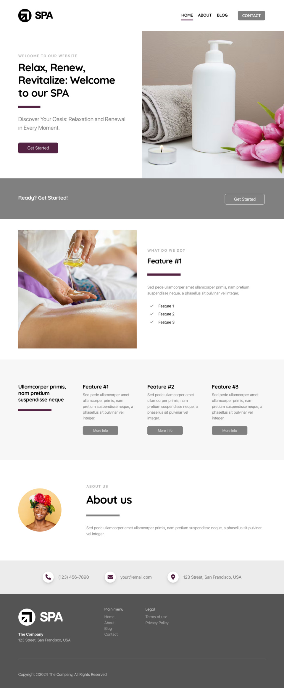 Spa Website Template - Perfect for spa businesses, beauty salons, wellness centers, massage therapists, and any business looking for a luxurious and professional online presence.