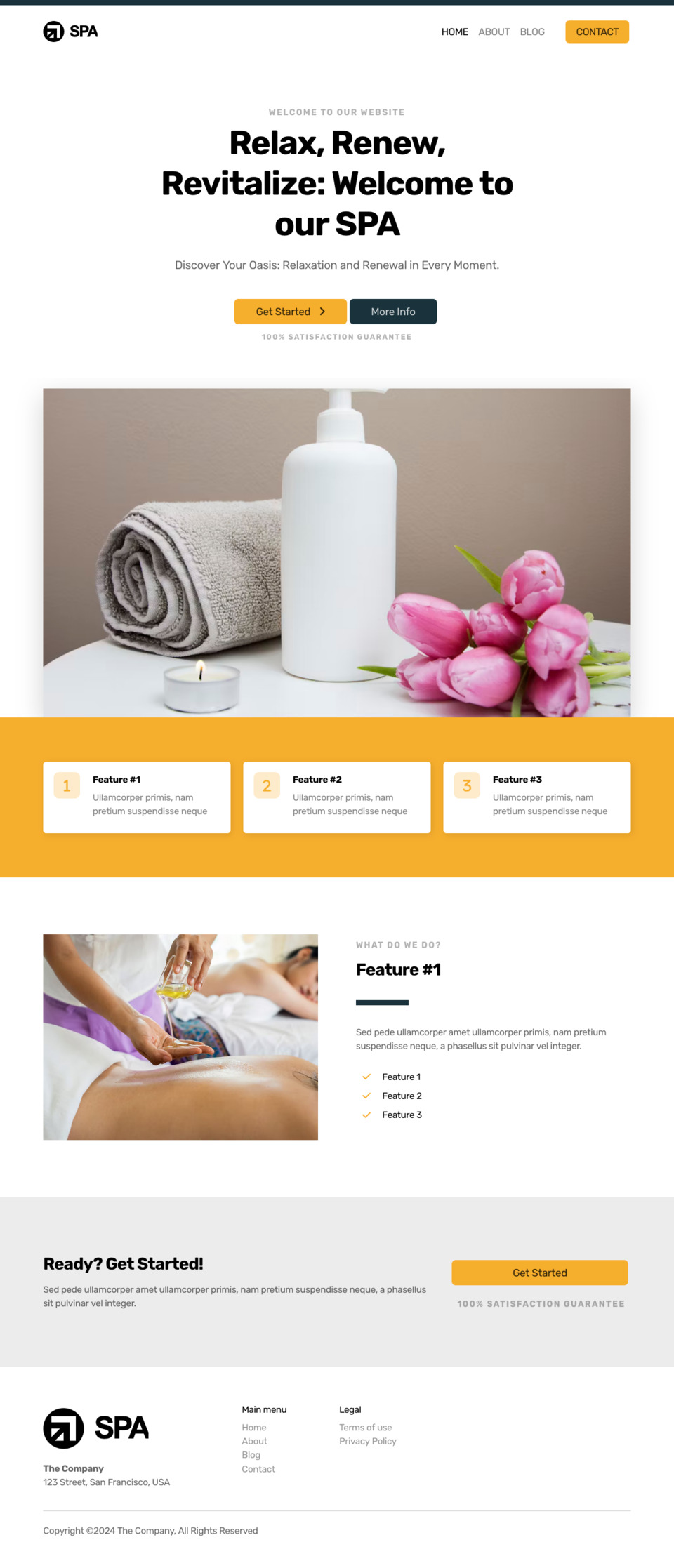 Spa Website Template - Perfect for spa businesses, beauty salons, wellness centers, massage therapists, and any business looking for a luxurious and professional online presence.