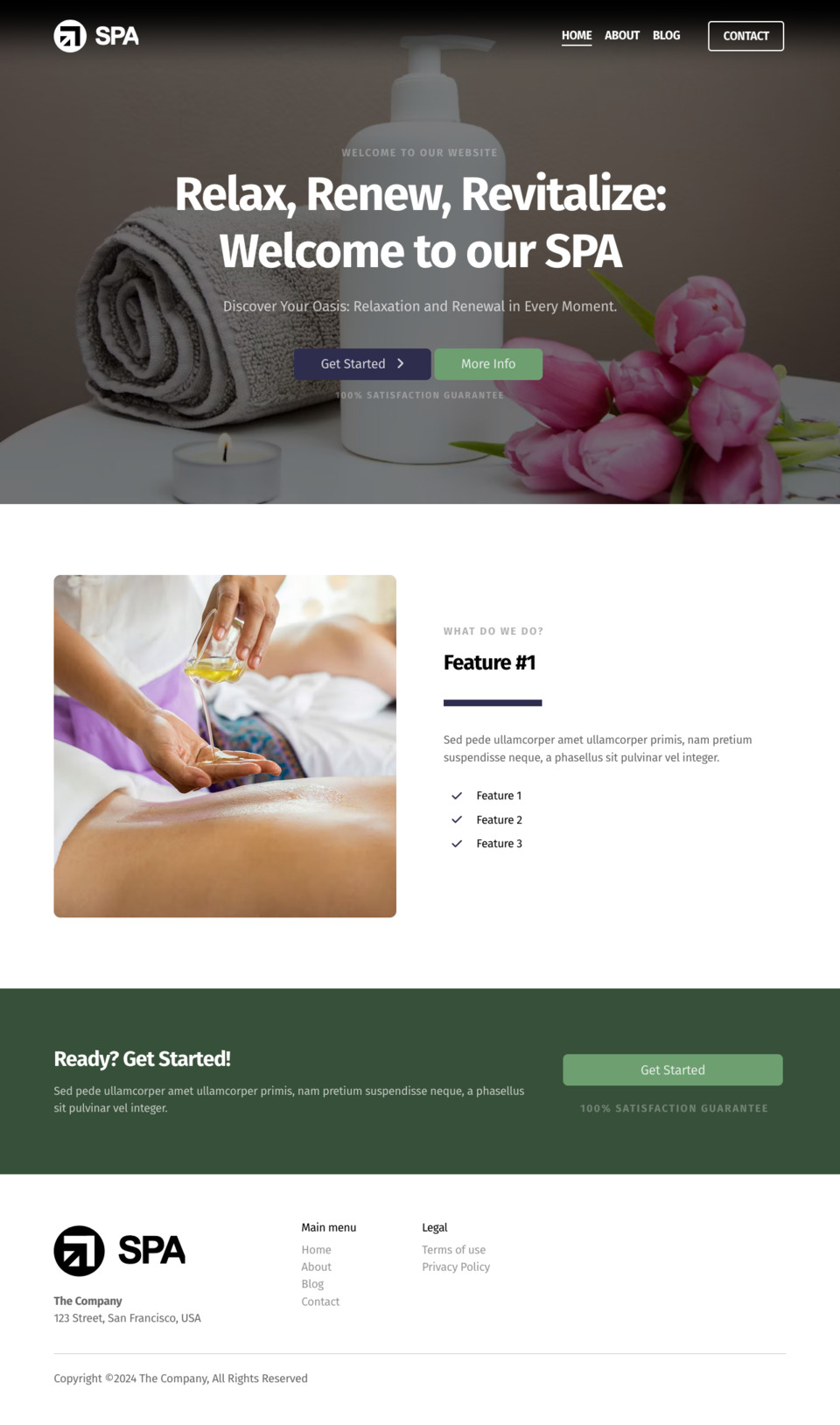 Spa Website Template - Perfect for spa businesses, beauty salons, wellness centers, massage therapists, and any business looking for a luxurious and professional online presence.