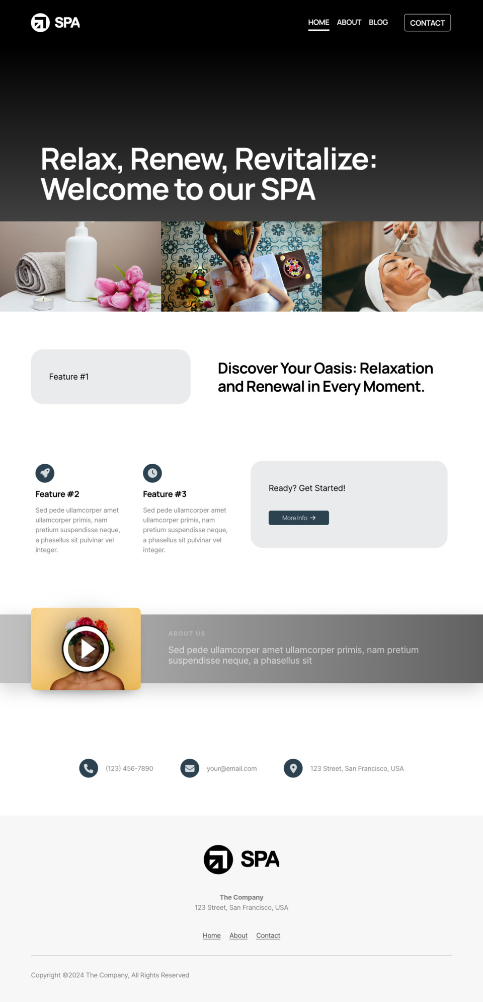 Spa Website Template - Perfect for spa businesses, beauty salons, wellness centers, massage therapists, and any business looking for a luxurious and professional online presence.