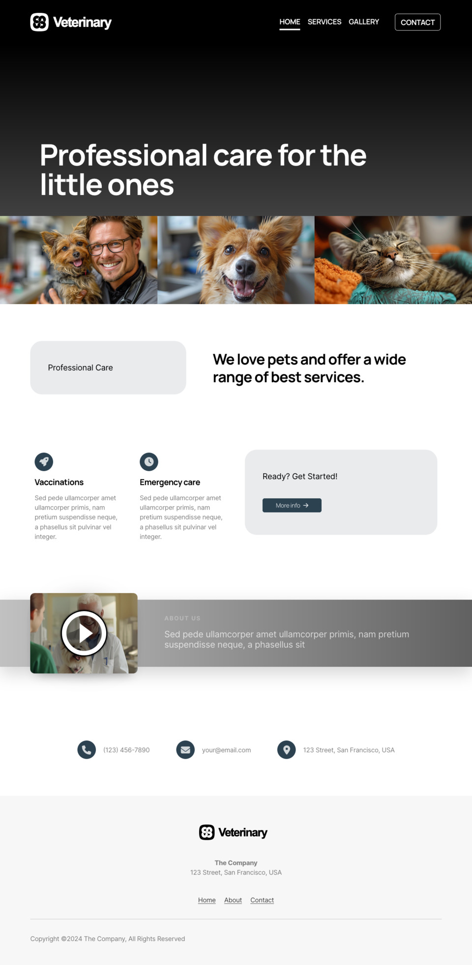 Veterinary Clinic Website Template - Perfect for veterinarians, pet care services, animal hospitals, and pet enthusiasts looking to create a beautiful and functional website without any coding skills.