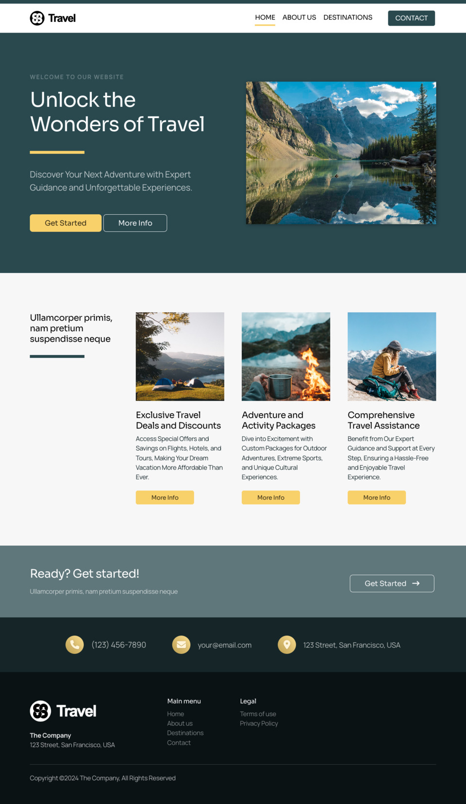 Voyage Website Template - Ideal for travel bloggers, vacation planners, tour guides, travel agencies, and anyone looking to create a visually appealing website related to travel and exploration.