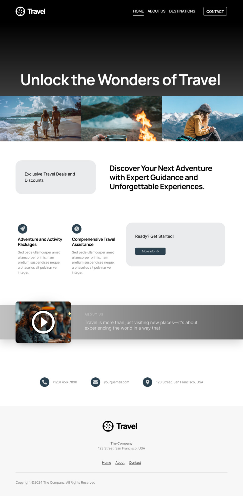 Voyage Website Template - Ideal for travel bloggers, vacation planners, tour guides, travel agencies, and anyone looking to create a visually appealing website related to travel and exploration.