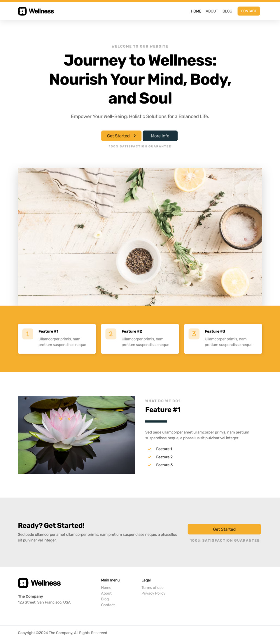 Wellness Website Template - Ideal for wellness spas, health coaches, fitness studios, nutritionists, and personal development bloggers