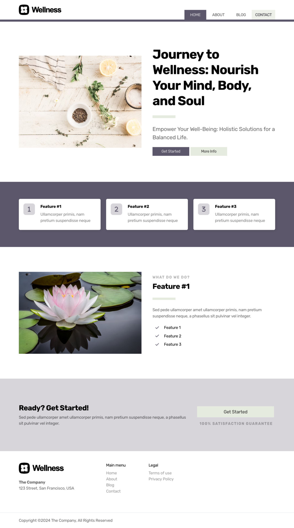 Wellness Website Template - Ideal for wellness spas, health coaches, fitness studios, nutritionists, and personal development bloggers