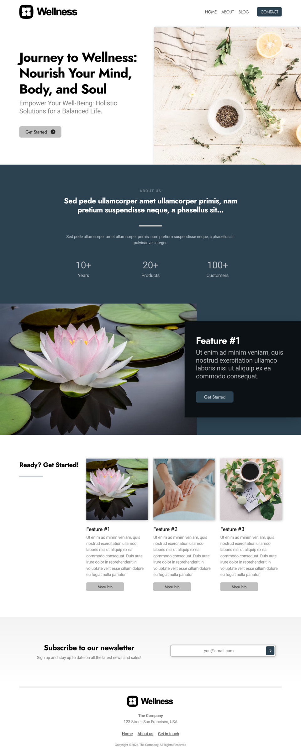 Wellness Website Template - Ideal for wellness spas, health coaches, fitness studios, nutritionists, and personal development bloggers