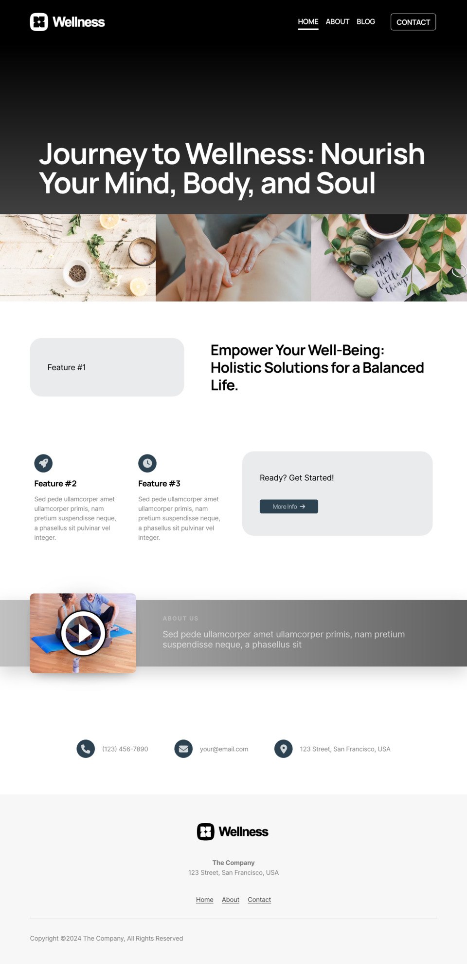 Wellness Website Template - Ideal for wellness spas, health coaches, fitness studios, nutritionists, and personal development bloggers