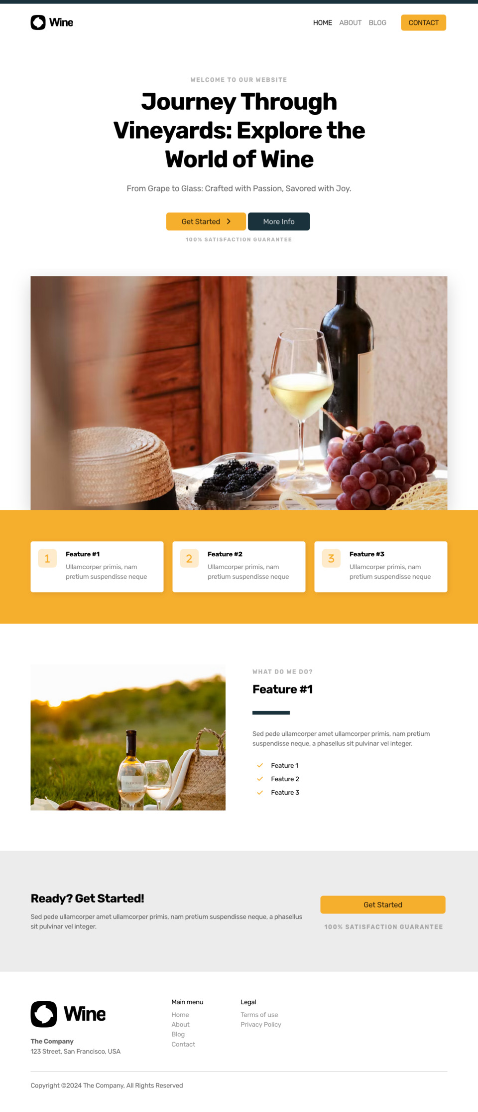 Wine Website Template - Ideal for Wineries, Wine Bars, Wine Shops, Wine Clubs, and Wine Enthusiasts