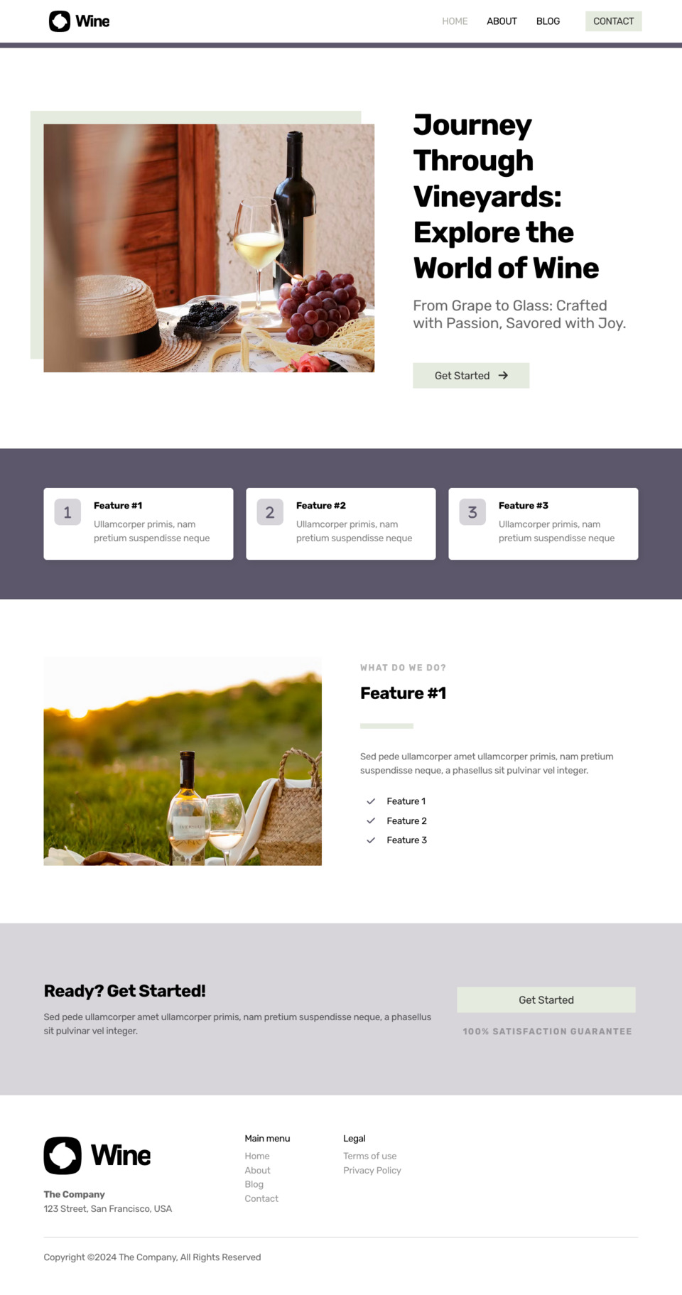 Wine Website Template - Ideal for Wineries, Wine Bars, Wine Shops, Wine Clubs, and Wine Enthusiasts