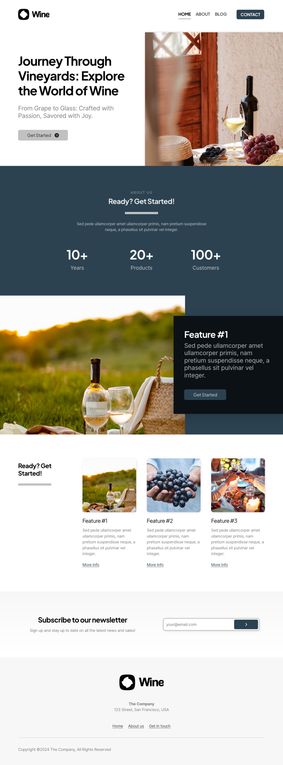 Wine Website Template - Ideal for Wineries, Wine Bars, Wine Shops, Wine Clubs, and Wine Enthusiasts