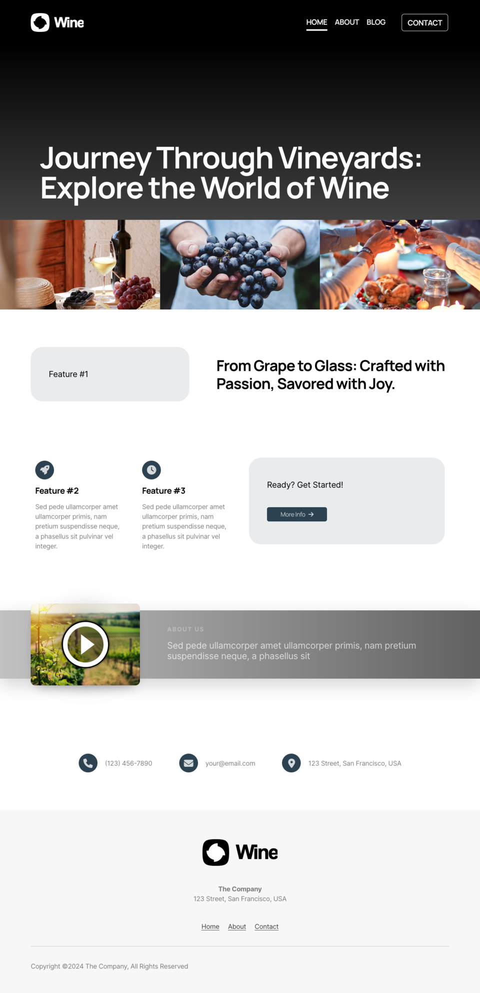 Wine Website Template - Ideal for Wineries, Wine Bars, Wine Shops, Wine Clubs, and Wine Enthusiasts