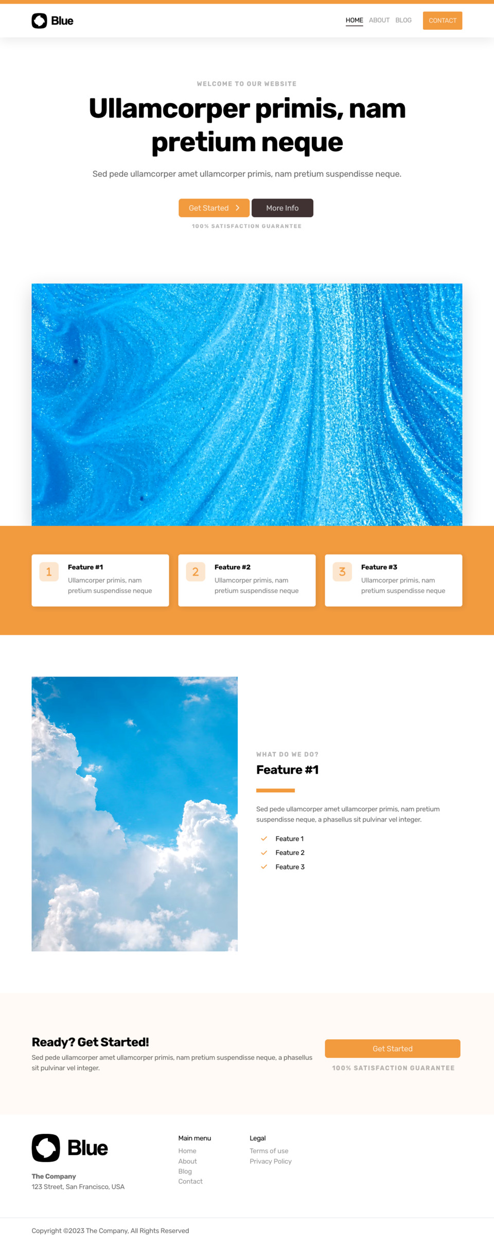Blue Website Template - Ideal for online businesses, marketing professionals, educators, and anyone looking for a visually appealing and easy-to-manage website.