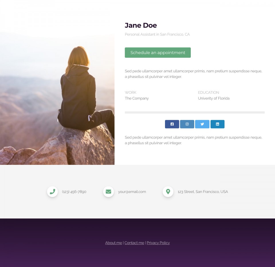 Card Website Template - Perfect for small business owners, freelancers, job seekers, and anyone looking for a simple and professional website solution.
