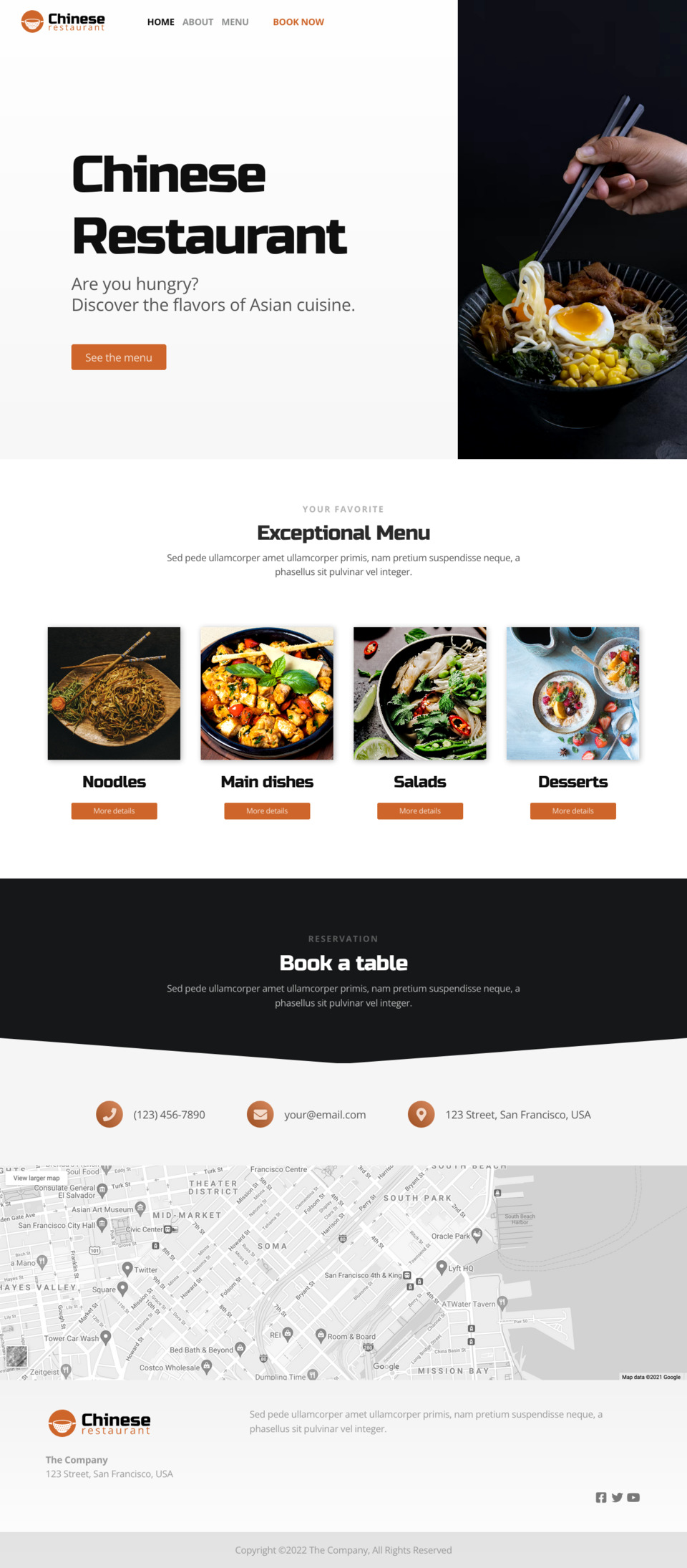 Chinese Restaurant Website Template - Perfect for small businesses, restaurants, diners, and anyone looking for an easy-to-use website builder.