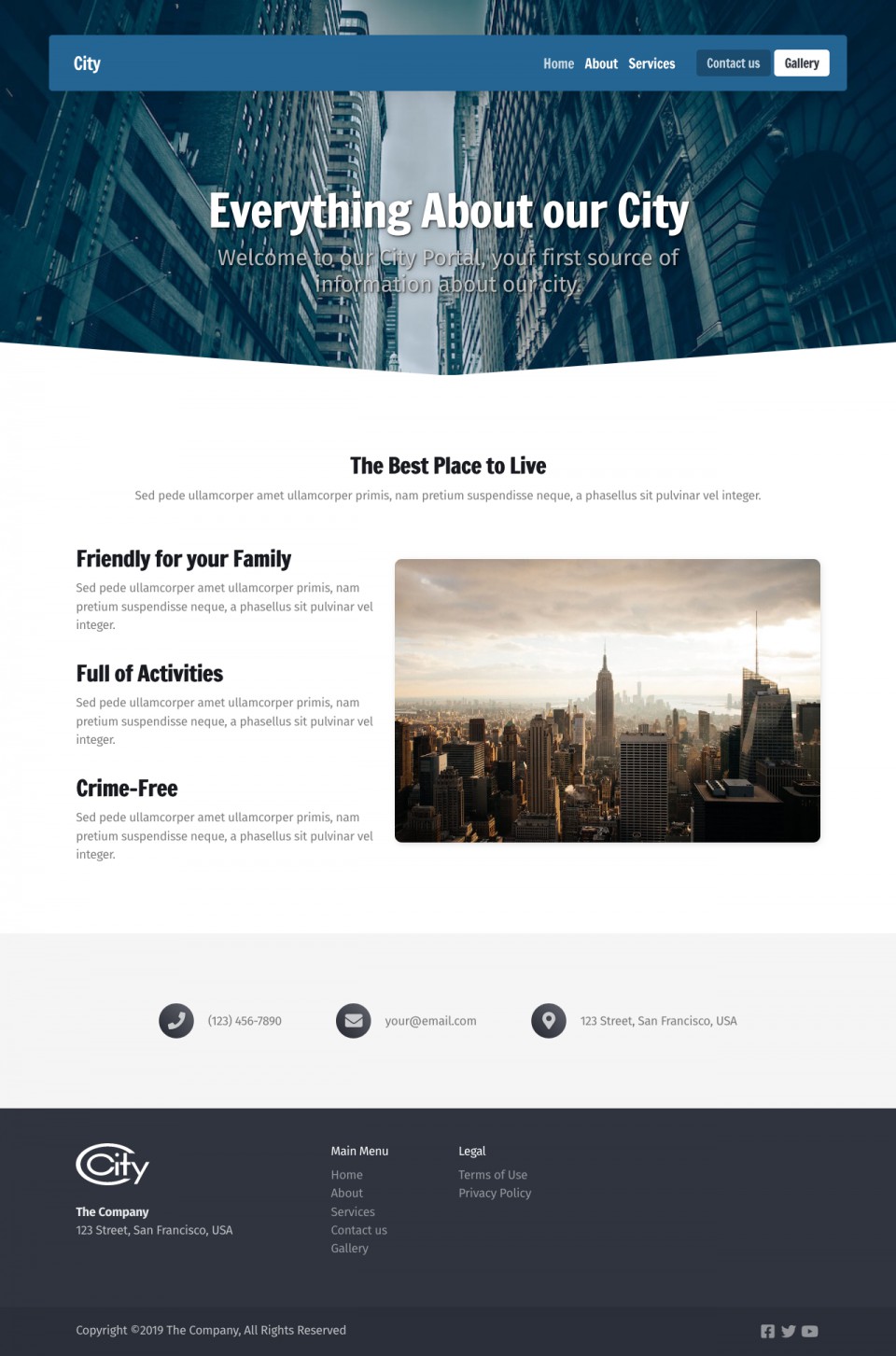 City Website Template - Ideal for small businesses, bloggers, and anyone looking for a modern and vibrant website design.