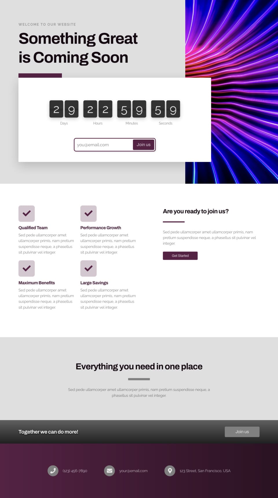 Coming Soon Website Template - Ideal for businesses, bloggers, creatives, and entrepreneurs looking for a quick and easy way to launch a stunning website.