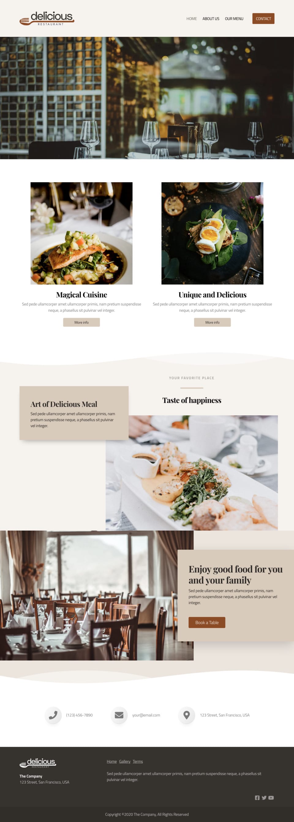 Delicious Website Template - Ideal for small businesses, restaurants, cafes, food bloggers, and anyone wanting a visually appealing website without the hassle of coding.