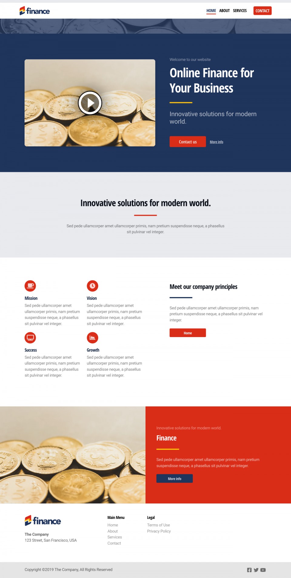 Finance Website Template - Ideal for finance businesses, accounting firms, bookkeeping services, financial advisors, and more