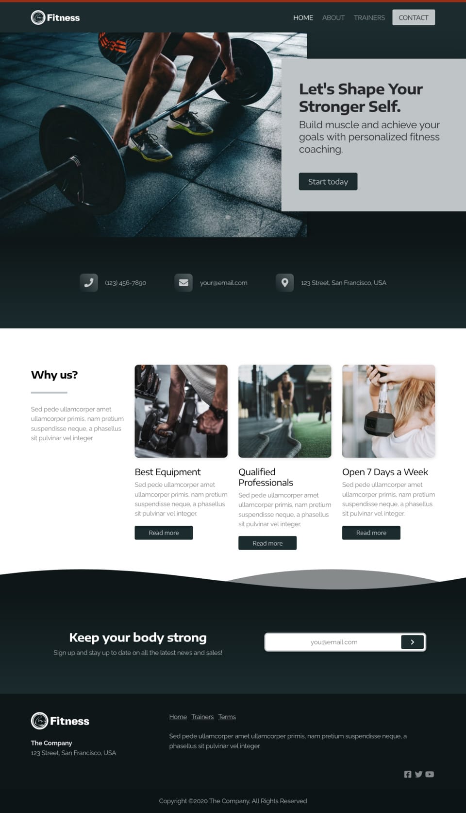 Fitness Website Template - Ideal for small businesses in the fitness industry looking to establish their online presence.