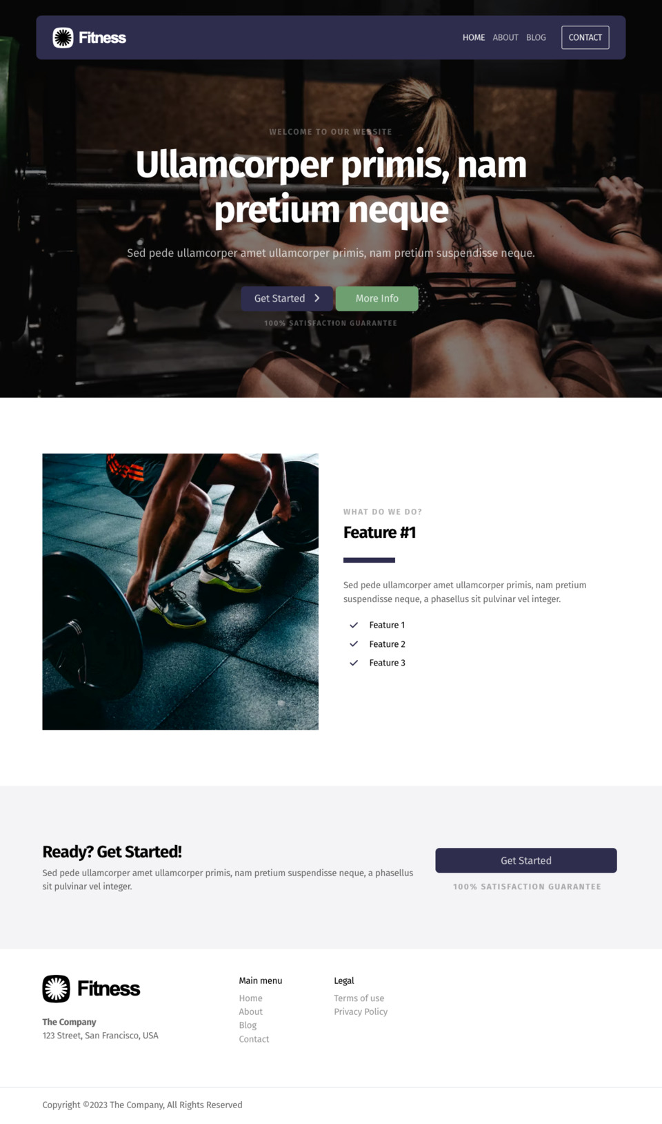 Gym Website Template - Ideal for gyms, personal trainers, health clubs, and fitness professionals looking to create a professional online presence.