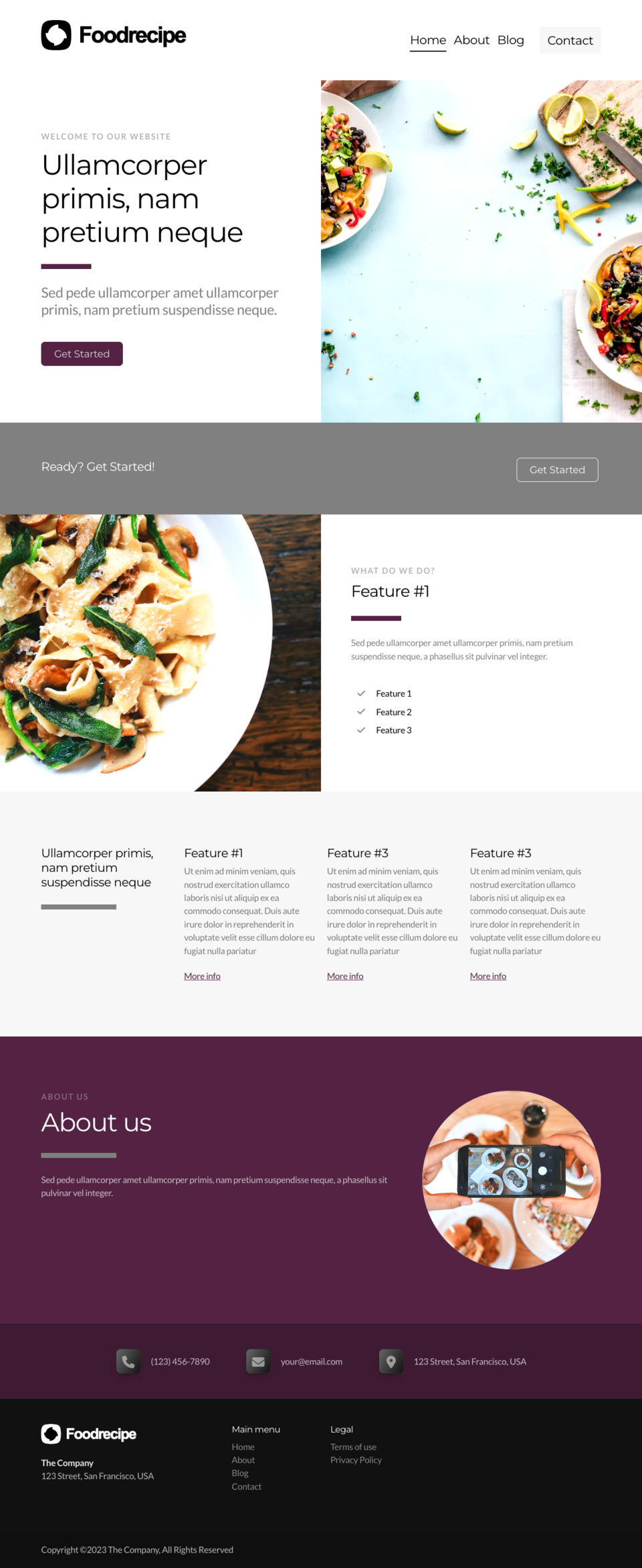 Food Recipe Website Template - Food bloggers, restaurants, meal planners, cooking enthusiasts