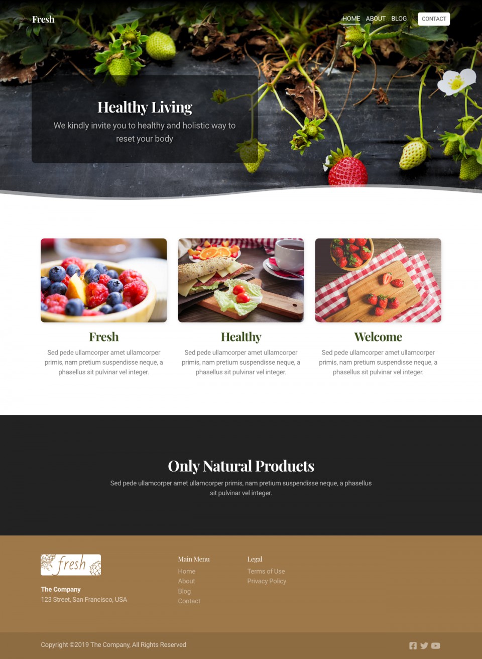 Fresh Website Template - Ideal for small business owners, restaurants, cafes, and food-related businesses.