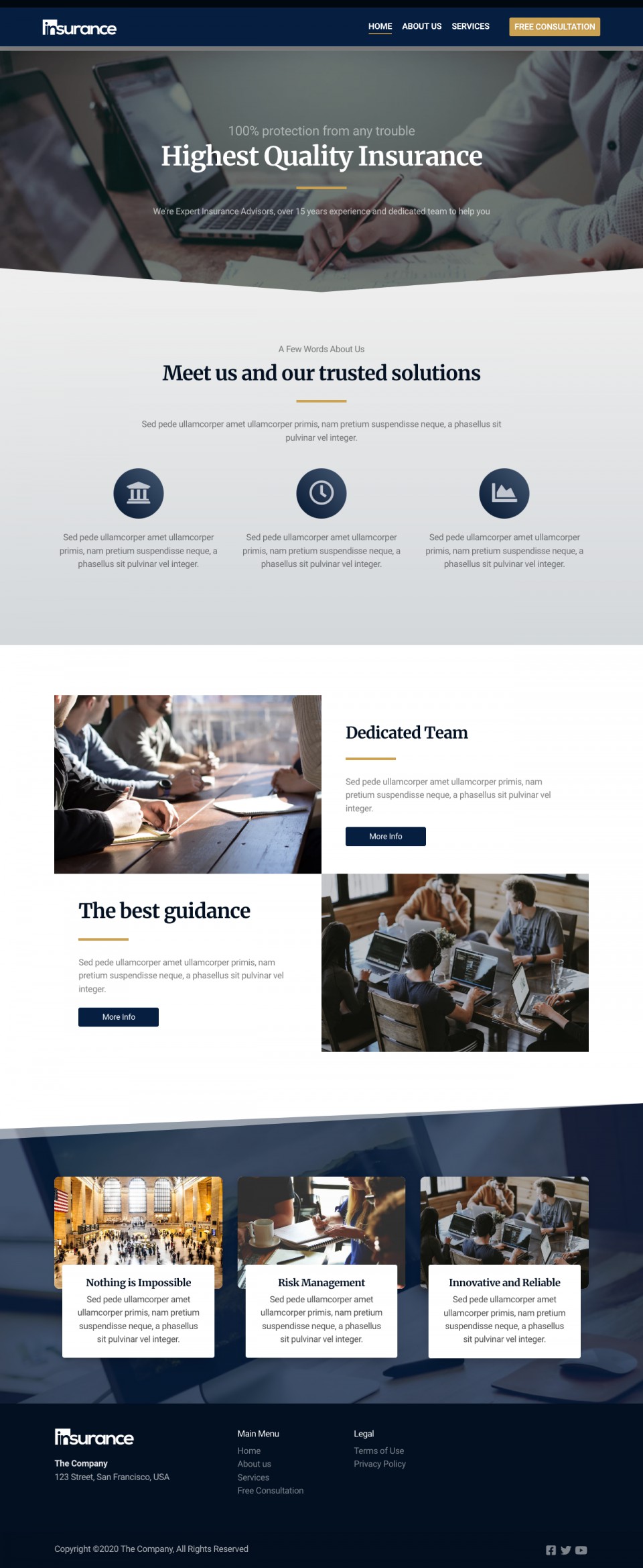 Insurance Website Template - Ideal for insurance brokers, financial advisors, and businesses looking to establish an online presence.