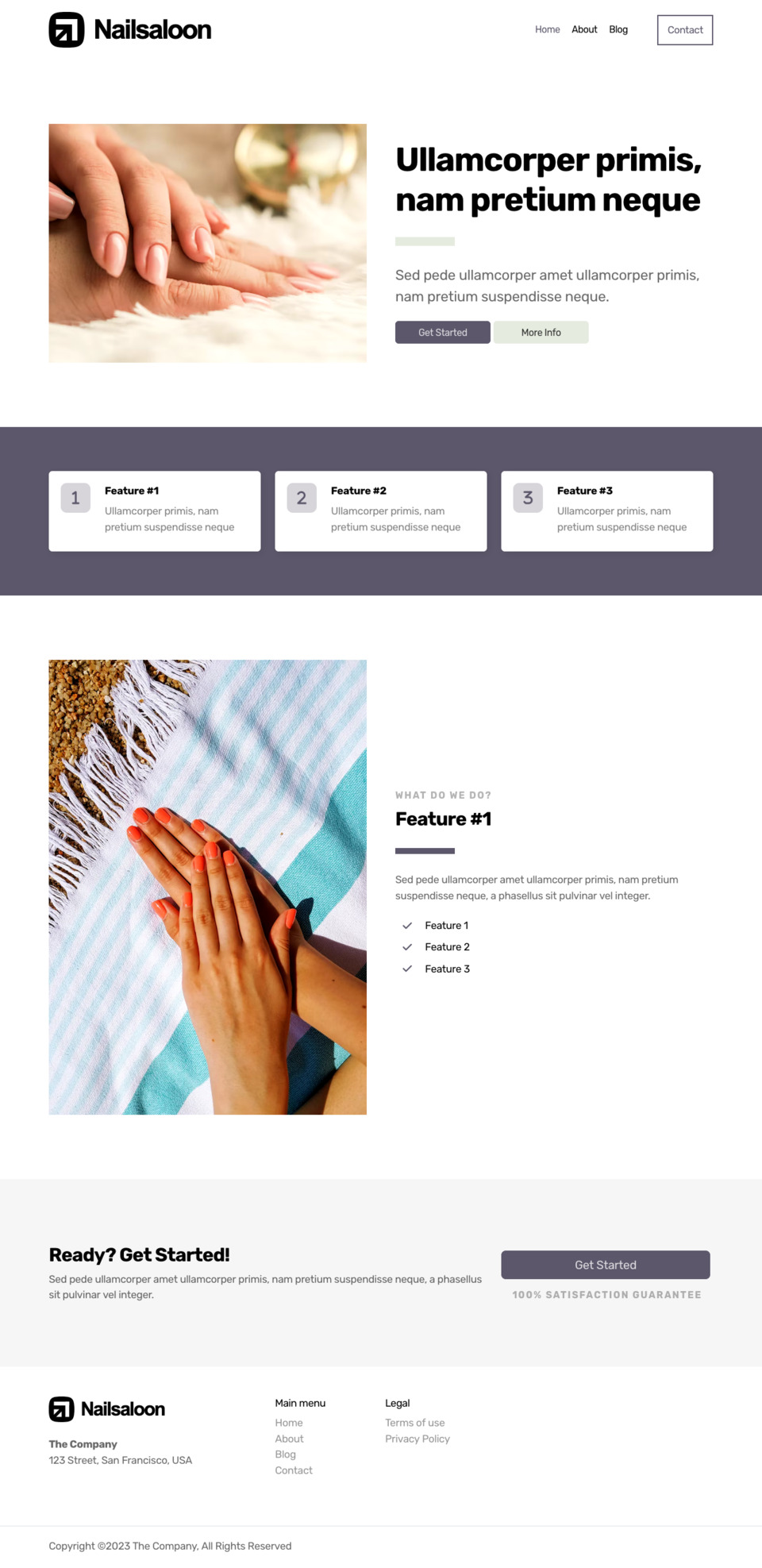 Nail Saloon Website Template - Ideal for nail salons, beauty businesses, spas, and anyone looking to create a stunning online presence for their services.
