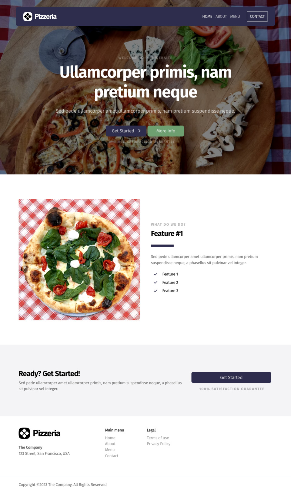 Pizzeria Website Template - Ideal for pizza restaurants, Italian eateries, diners, and small food businesses.