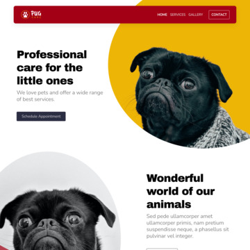 PUG DOG ANIMALS - website template