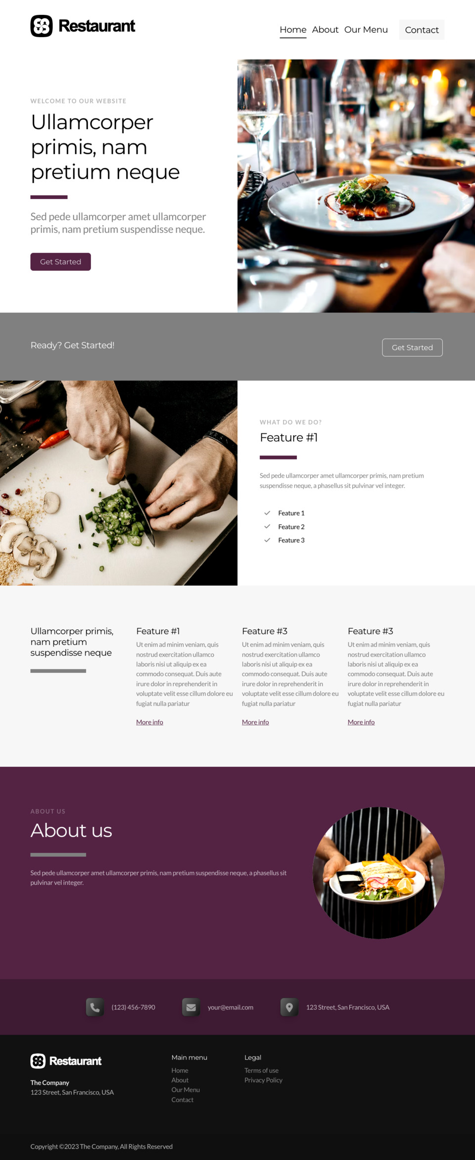 Restaurant Website Template - Ideal for restaurant owners, food bloggers, catering services, local diners, and anyone looking to showcase their culinary offerings online.