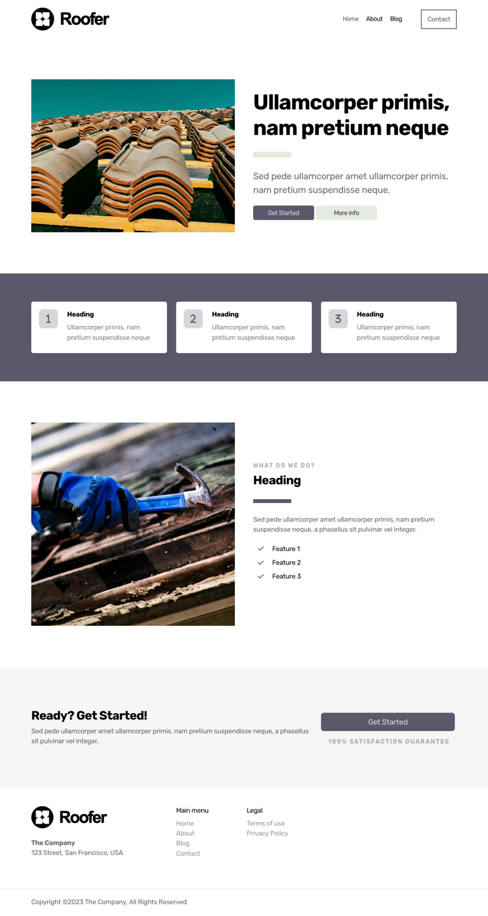Roofer Website Template - Ideal for small business owners in the roofing, house construction, and architecture industries