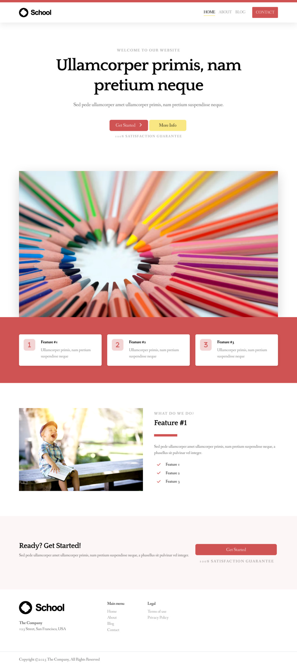 School Website Template - Ideal for schools, education centers, learning institutions, kindergartens, elementary schools, middle schools, high schools, language schools, and any educational organization.