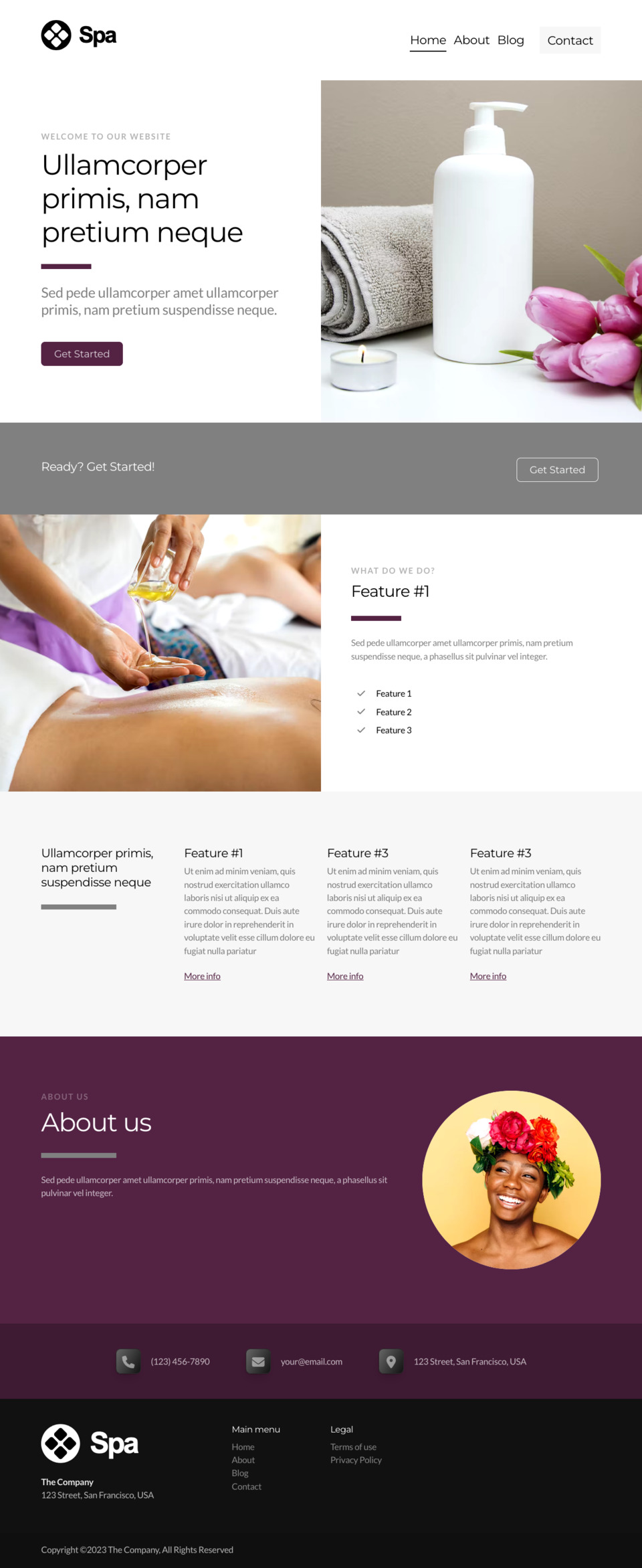 Spa Website Template - Perfect for spa businesses, beauty salons, wellness centers, massage therapists, and any business looking for a luxurious and professional online presence.