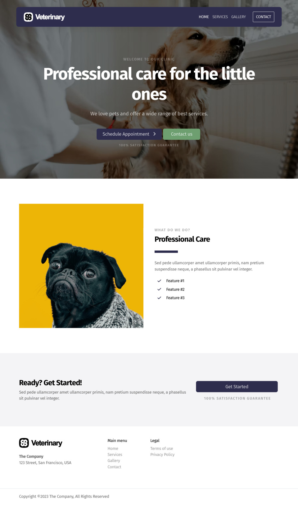 Veterinary Clinic Website Template - Perfect for veterinarians, pet care services, animal hospitals, and pet enthusiasts looking to create a beautiful and functional website without any coding skills.